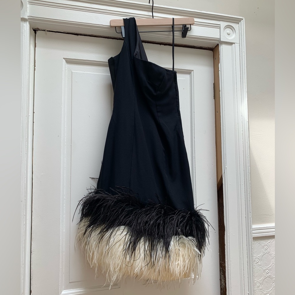 Black one-shoulder 1960s vintage cocktail dress